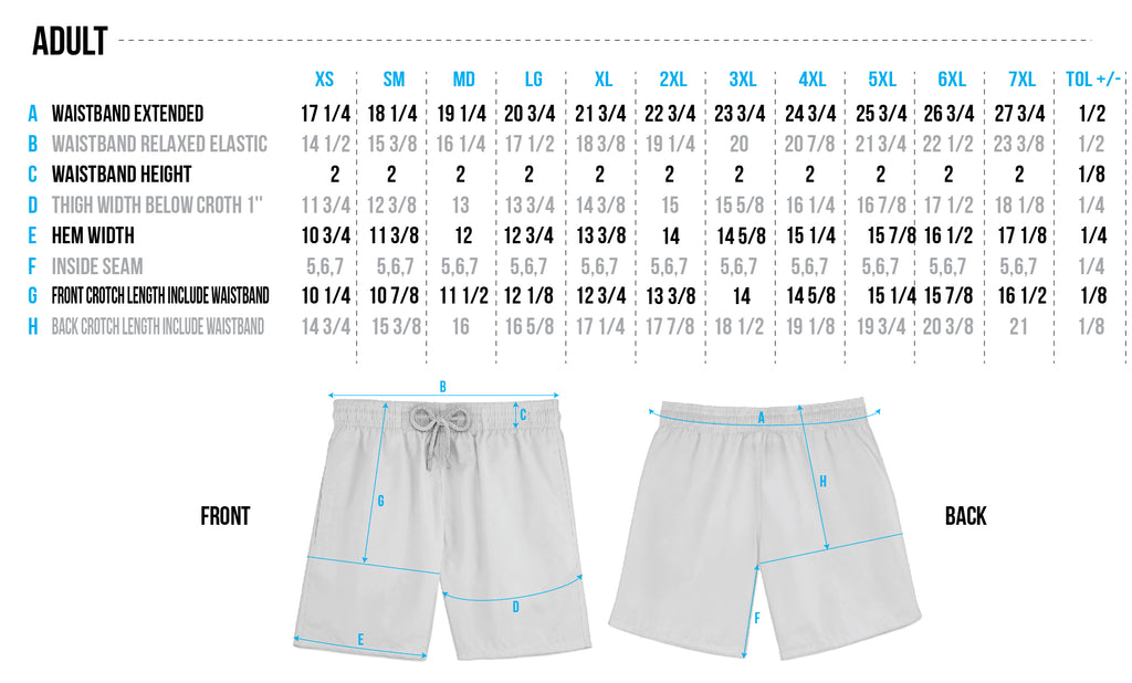 Adult Size Chart