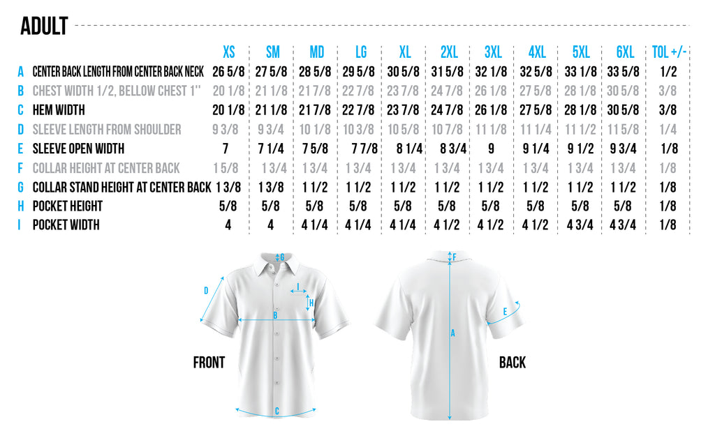Adult Size Chart