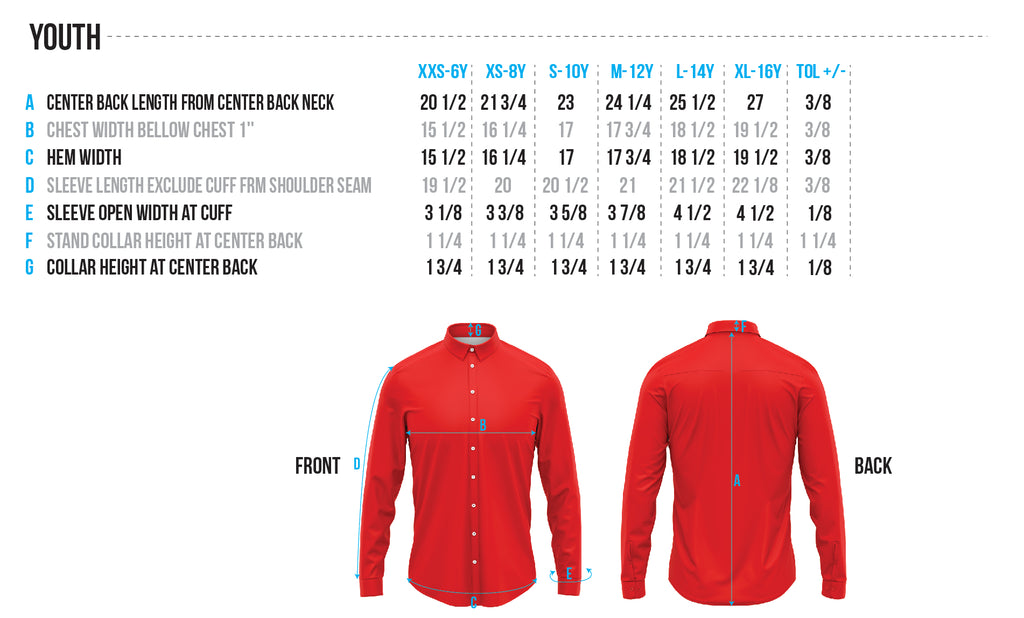 Youth Size Chart