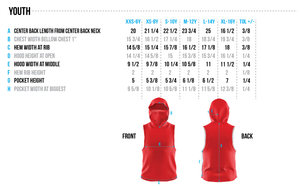 Youth Size Chart