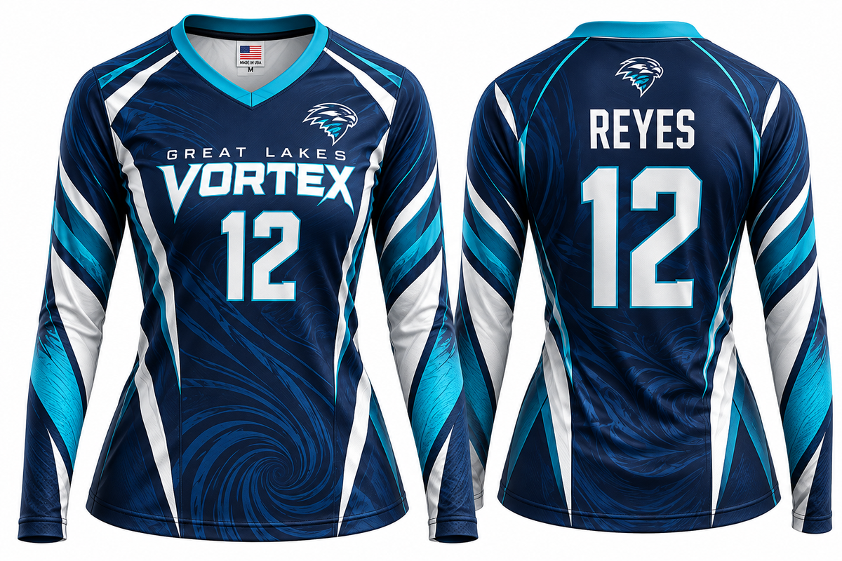Volleyball Long Sleeve V-Neck Jersey 03