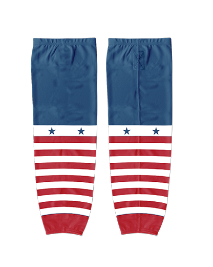 HOCKEY One Piece Sock Printed all over in HD on premium fabric. Handmade in California. Multicolored.