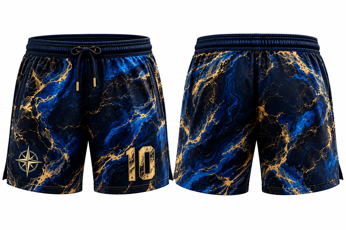 Custom sublimated soccer elastic waist shorts