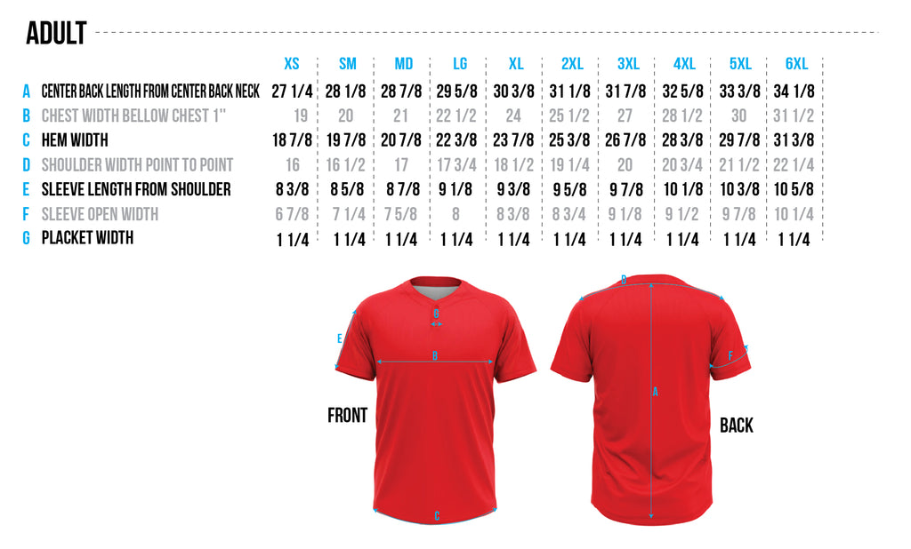 Adult Size Chart