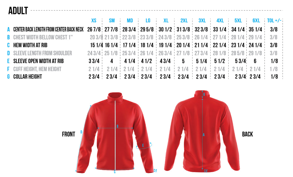 Adult Size Chart