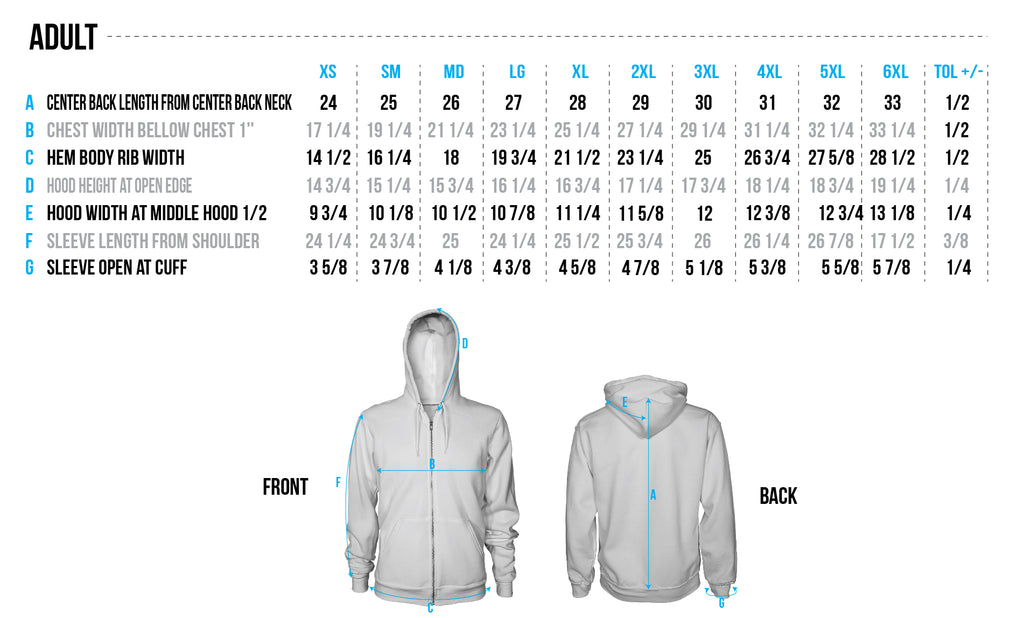 Adult Size Chart