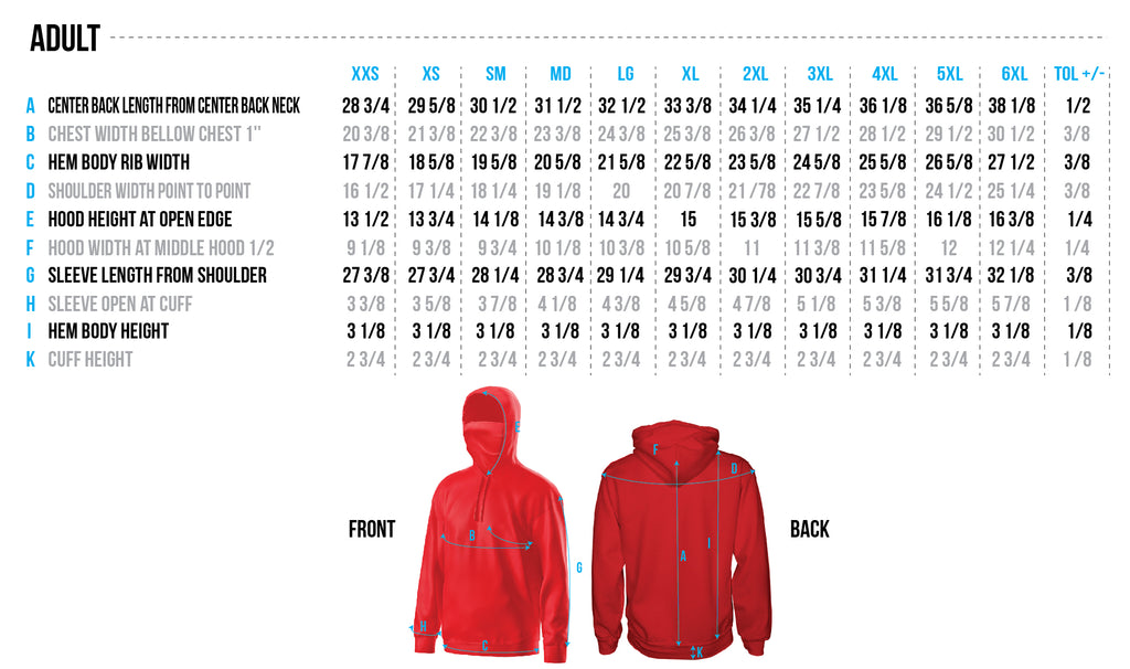 Adult Size Chart