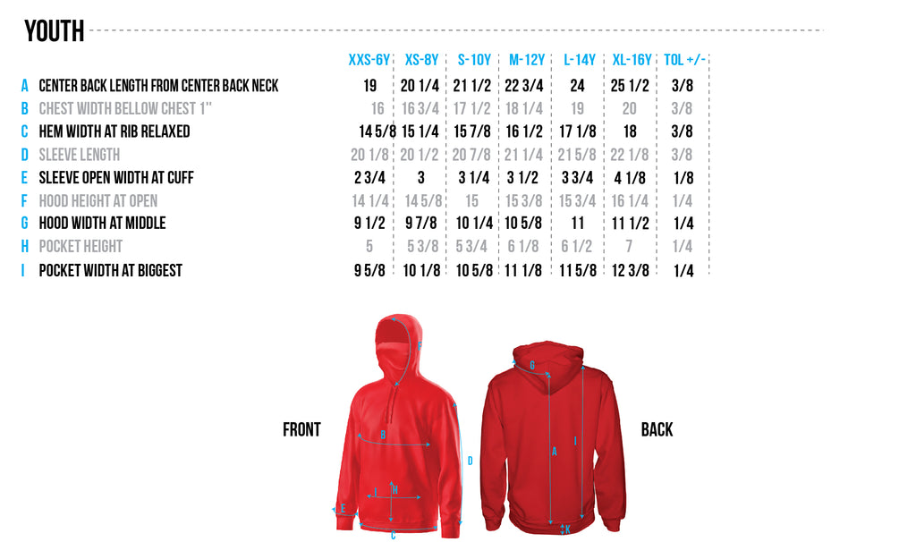 Youth Size Chart