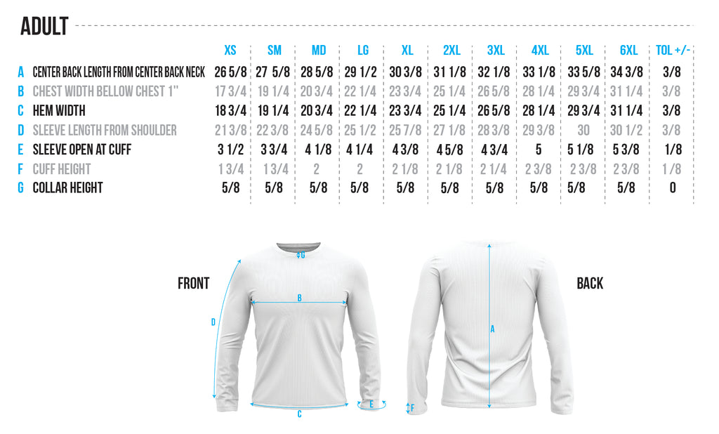 Adult Size Chart