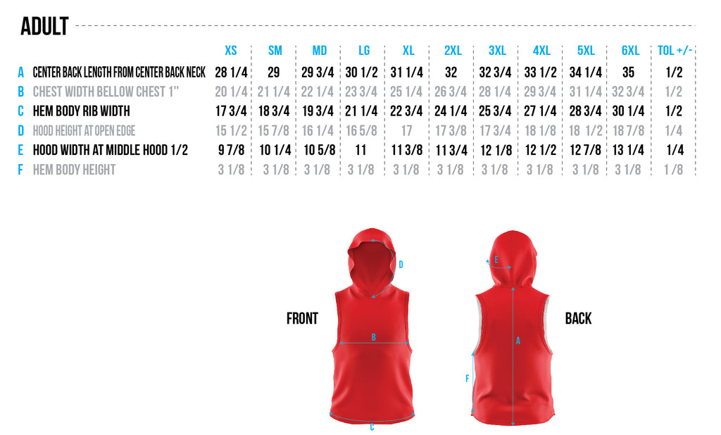 Adult Size Chart