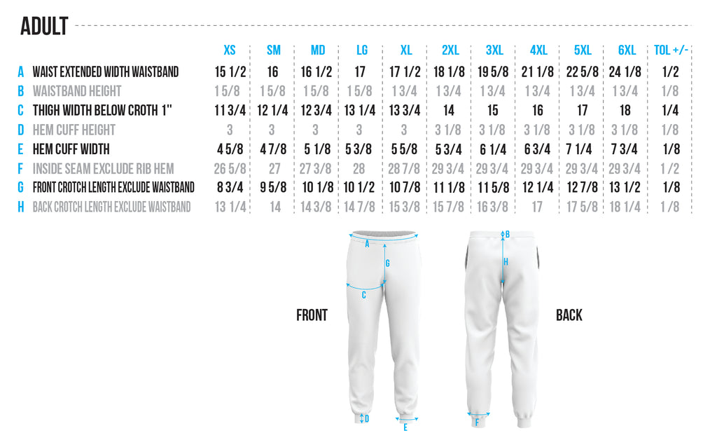 Adult Size Chart