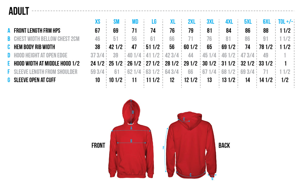 Adult Size Chart