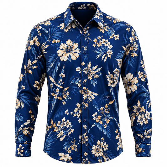 Men's Long Sleeve Button-Up Shirt mockup 1