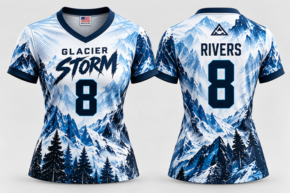 Volleyball Short Sleeve V-Neck Jersey 02
